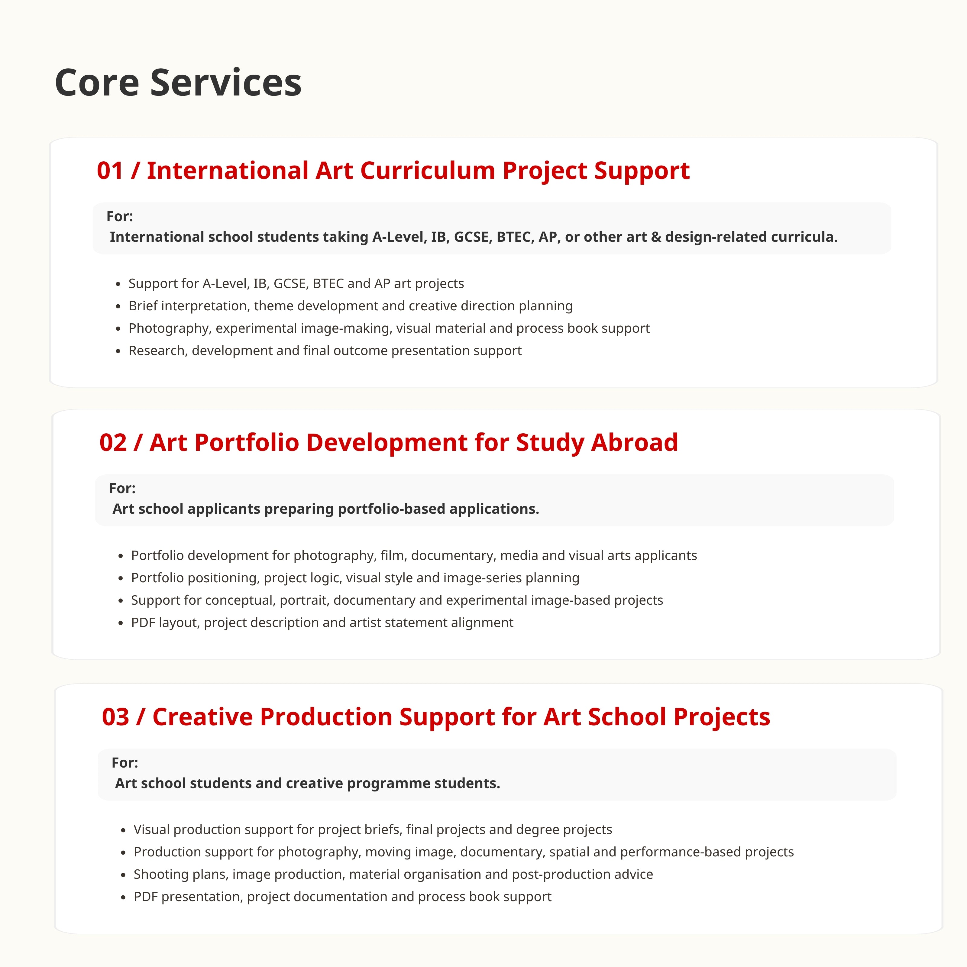 Portfolio & Creative Application Review